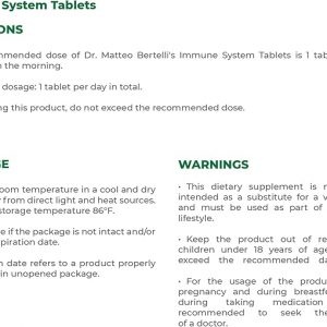 Dr. Matteo Bertelli's™ Immune System Tablets